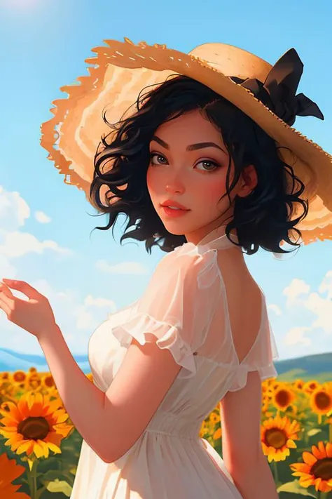 DEN_carmilla_SG,
walking through a field of sunflowers wearing a summer dress and sun hat, field, sunflowers, summer, scenic,
bokeh, f1.4, 40mm, photorealistic, raw, 8k, textured skin, skin pores, intricate details <lora:epi_noiseoffset2:1>, epiCRealism, <lora:ClothingAdjuster3:-0.8>