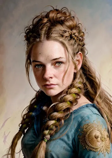 <lora:Rebefer75:0.9> , a gorgeous Troll girl, braid around the head, giant bright bird feathers, chiseled features face, overhead view, dynamic angle, vivid colors, high quality, ultra details, digital art by Jean-Baptiste Monge, by Jackson Pollock, by John Berkey, (Creature Design)+++, Intricate Environment, (Detailed and Intricate)+++