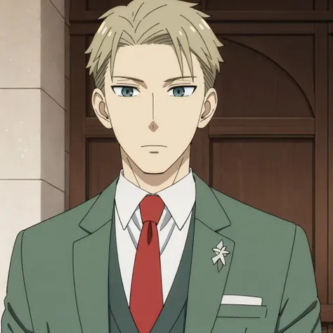 <lora:LoidForger001:0.7>,
LoidForger,1man,
formal,suit,green jacket,collared shirt,red necktie,green vest,