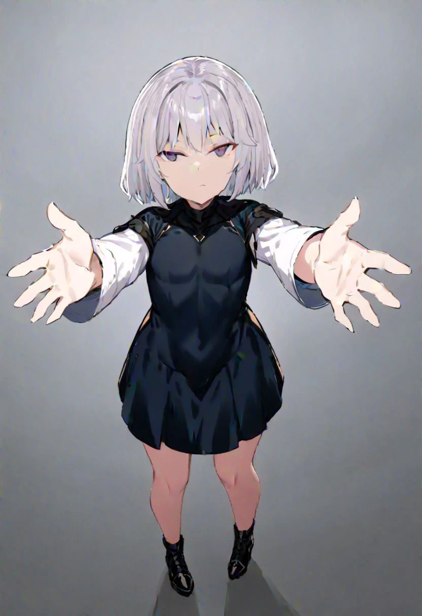 1girl, solo, full body, closed mouth, expressionless, looking at viewer, standing, reaching towards viewer,
masterpiece, best quality, very aesthetic, absurdres,