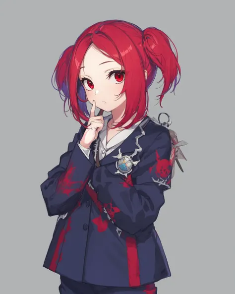 1girl, tgu, red hair, red eyes, twintails, 
<lora:TGU e6:1>