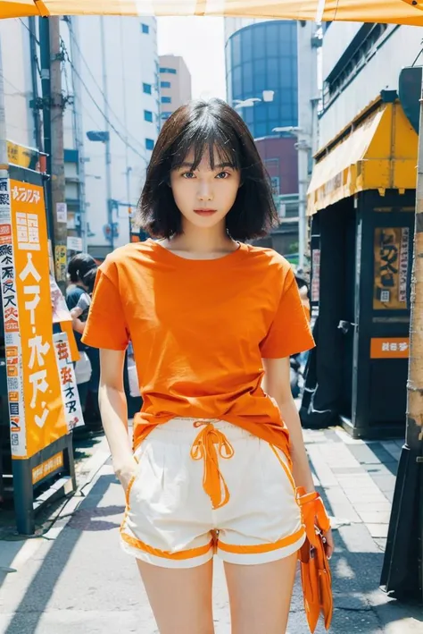 (orange t-shirt:1.3),(((shorts))),
<lyco:JPtone_V3>,daylightallure,street city,(akihabara \(tokyo\):1.2),white t-shirt,85mm,
vivid colours,romanticism,atmospheric,
RAW photo,8k,best quality,ultra high res,beautiful,
unity 8k wallpaper,ultra detailed,beautiful and aesthetic,
(photorealistic:1.4),(extremely intricate:1.4),
(exquisitely detailed skin),perfect anatomy,best shadow,delicate,