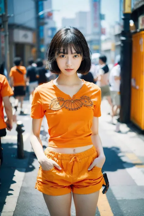 (orange t-shirt:1.3),(((shorts))),
<lyco:JPtone_V3>,daylightallure,street city,(akihabara \(tokyo\):1.2),white t-shirt,85mm,
vivid colours,romanticism,atmospheric,
RAW photo,8k,best quality,ultra high res,beautiful,
unity 8k wallpaper,ultra detailed,beautiful and aesthetic,
(photorealistic:1.4),(extremely intricate:1.4),
(exquisitely detailed skin),perfect anatomy,best shadow,delicate,