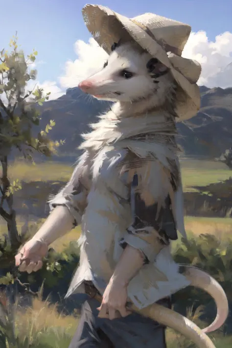 masterpiece, best quality, highres,solo, opossum ,outdoors,grass<lora:opossum:0.8>
hat,painting
 <lora:bouguereau:0.3> <lora:Oilpainting:0.3>