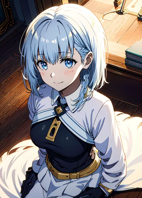masterpiece, highres, highest quallity, illustration, cinematic light, ultra detailed, best quality, hyper detailed, masterpiece, highest details, 1girl, midriff, casual dress, indoor, room, bed, desk, night, stars, space, fullmoon, dynamic angle, standing, street, luminous eyes, neon eyes, detailed eyes, detailed face, light smile, <lora:betaTheEminenceIn_betaV1:0.7>