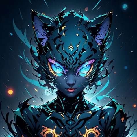 cat girl, tessellated,  topographic style, psychedelic, highly detailed, sharp focus, fractal, <lora:butterfly:0.6>, <lyco:DaviGDG60:0.8>