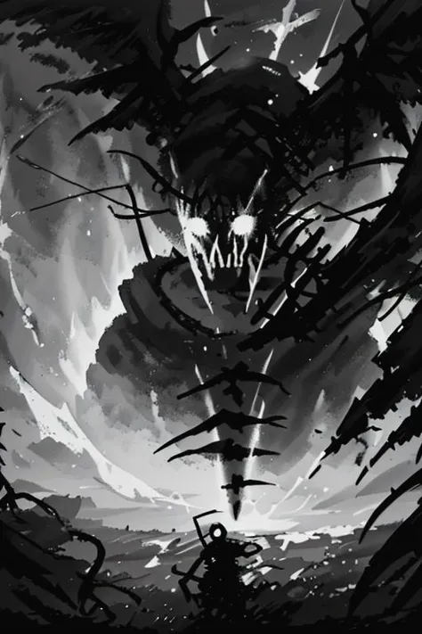 (masterpiece, best quality, high quality, highres, ultra-detailed), <lora:OilAbstractDarkFantasy:1>, <lora:DaviGDG60:0.8> , in the style of DaviGDG, dark,monster, upper body, dark chrome,sun, monster, oil painted, winter, skeleton,