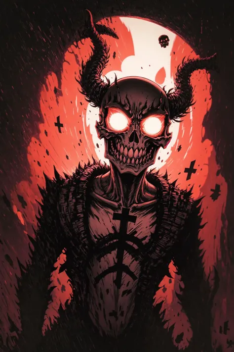 Red Skull, cross, church, graveyard <lyco:DaviGDGCap:0.8>