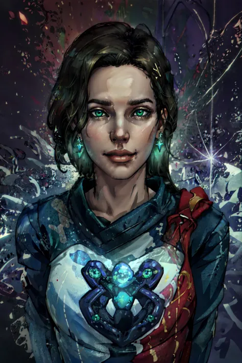 Transgender, (masterpiece, best quality, ultra-detailed, highres),perfect face, sidelighting, lustrous skin,(bloom), (shine), ray tracing, sci-fi, 1girl, solo, wearing a band tshirt, denim jeans,(holographic green eyes),earrings, long_hair,(mature),depth_of_field,very detailed background,extreme light and shadow,(detailed eyes), (beautiful) beautiful detailed eyes, (seductive smirk), island scene background, perfect lighting , perfect anatomy, upper body ,close up , pov