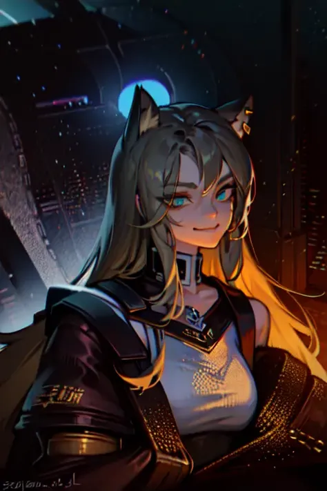 (masterpiece, best quality, ultra-detailed, highres),perfect face, sidelighting, lustrous skin,(bloom), (shine), ray tracing, sci-fi, 1girl, wearing a band tshirt, denim jeans, (cat ears, animal ears), (holographic green eyes),earrings, long_hair,(mature),depth_of_field,very detailed background, rule of thirds, golden ratio, great composition,Dynamic angle,(fantasy),extreme light and shadow,(detailed eyes), (beautiful) detailed girl,beautiful detailed eyes, (seductive smirk), island scene background, perfect lighting , perfect anatomy, upper body ,close up , pov