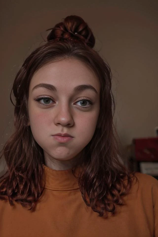 <lora:MadiKruz:1>, looking at viewer,puffupcheeks, mugshot photo high quality, masterpiece, <lora:PuffyCheeks:1>