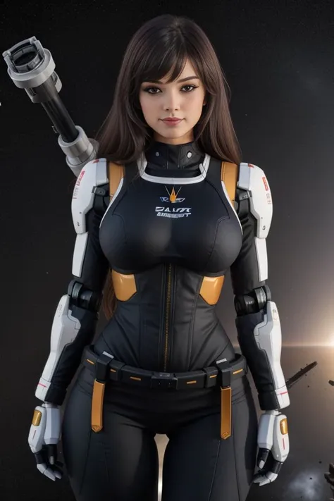 (1girl), body suit, bangs, ultra detailed, detailed face, seductive eyes, smile, (space background:1.2), looking at viewer, realistic illumination, voluptuous, small waist, yoga pants, wide hip, thighs, gundam\(rx78\), mecha, robot, <lora:RX78_V1:0.4>
<lora:Emiru_v1:1>