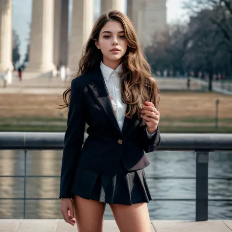 (Washington D.C. National Mall, SFW, tailored blazer, high-neck blouse, A-line skirt, flat shoes, exploring the monuments, late morning:1.35) Instagram_Influencer_108_By_Stable_Yogi
Faceshot_By_stable_yogi
Styler_Embedding_By_Stable_Yogi
<lora:Detail Blaster By Stable Yogi:0.5>
(center_parted_long_wavy_hair)