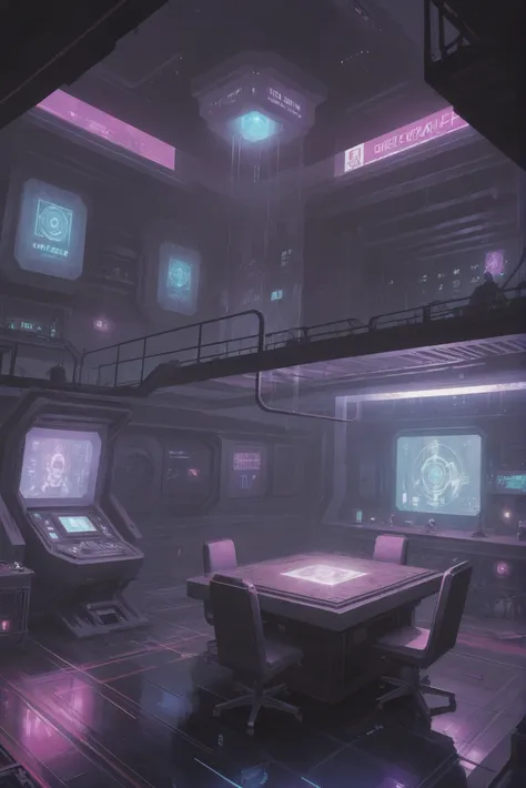 far-future cyberpunk, Seance Room \(room\) <lora:EnvyStarlightFutureCyberpunk01:1>