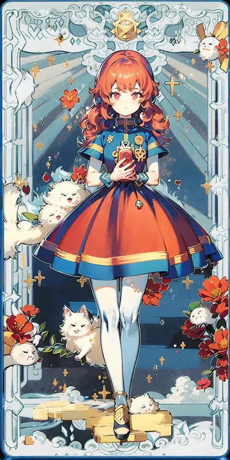 masterpiece,best qulity,highly_detailed,extremely_detailed_CG_unity_8k_wallpaper,tarot,
full body, 1girl,red_eye,red_curly_hair,pink_china_dress,
beautiful_detailed_sence,finely_detailed_character,highly_detail_face,landscape
