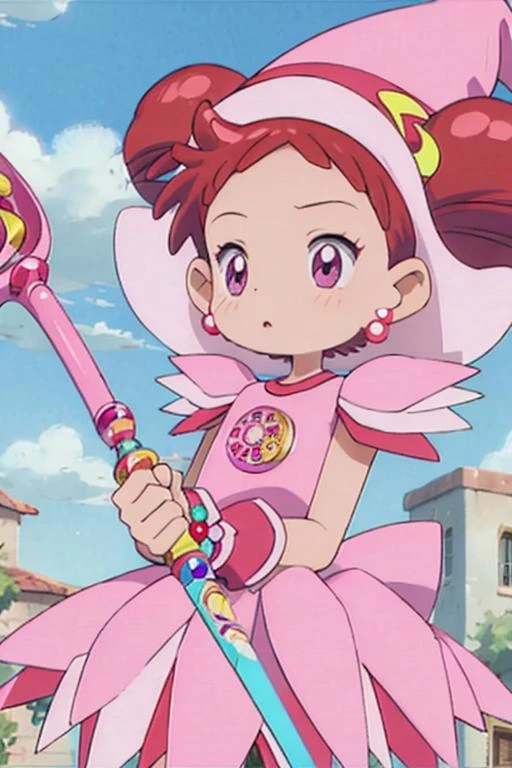 <lora:0010majodoremi:1>,majodoremi,wand,magical girl,