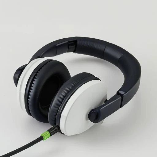 ASCIIPrototype, Headphones, heavy duty, ((white background)), t00l style