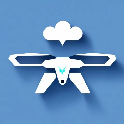 Create a logo for a drone technology company. Include a drone in flight or hovering, demonstrating the company's capabilities in unmanned aerial systems