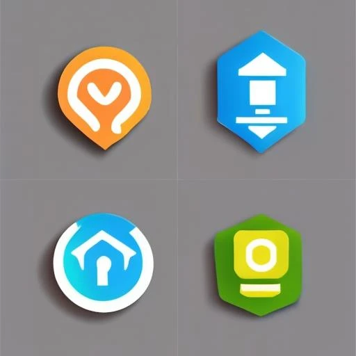 Generate a logo for a smart home technology company. Integrate smart home devices like thermostats, lights, and locks into the logo to emphasize convenience and connectivity