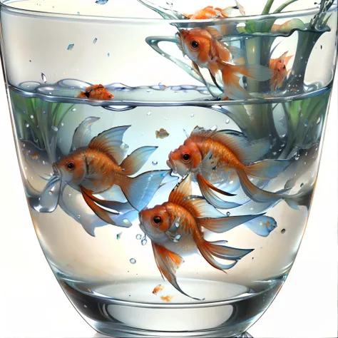 <lora:mihohiranostyle:0.6> miho hirano, glass fishbowl full of goldfish, masterpiece, highres, shallow depth of field, sharp focus, <lora:more_details:0.3>