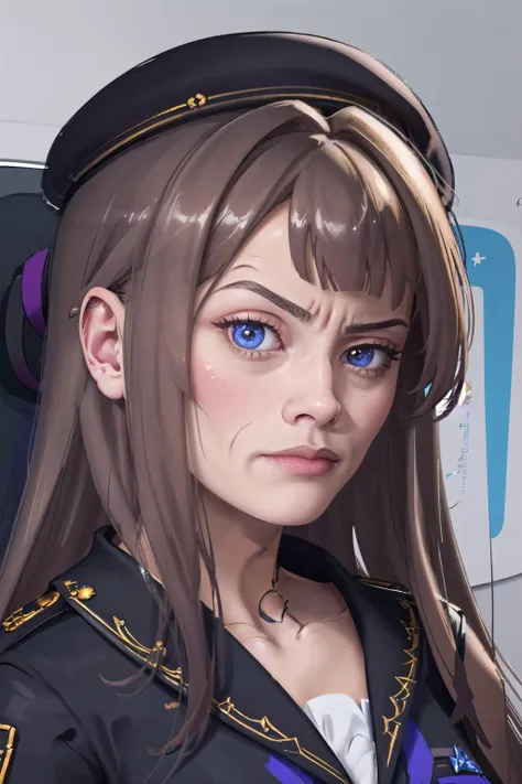 (highly detailed face and eyes:1.3),
<lora:RocksEyebrowRaise:1>, RocksEyebrowRaise, portrait, raised eyebrow, thick eyebrows,
<lora:HertaStarRailV1:1>,hertasr,dress,beret,doll joints,dollgirl,
Ultra-detail,(highres:1.1),best quality,(masterpiece:1.3),cinematic lighting,