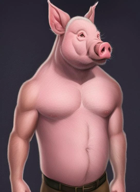 <lora:envybetterhandsLocon_alpha3:1>,anthro animal person, a man pig