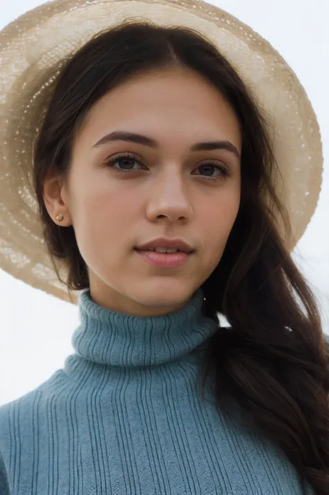 futuraalex40000v5, (closeup faceshot) Portrait of pretty young (18-year-old) Caucasian woman ((Holding a hat, with a playful smile and seductive eyes.:1.07)), outdoor, BREAK (brunette Boho chic fishtail braid with flowers: A bohemian-inspired fishtail braid adorned with small flowers, adding a touch of whimsy and natural beauty.), no makeup, long dainty necklace, ((turtle neck sweater)) , <lora:epi_noiseoffset2:1> BREAK (magazine cover:1.05), BREAK (masterpiece, extremely detailed skin, photorealistic, heavy shadow, dramatic and cinematic lighting, key light, fill light), sharp focus, BREAK location is (outdoor Dubai, United Arab Emirates), <lora:InstantPhotoX3:0.4> , <lora:ClothingAdjuster3:-0.7>