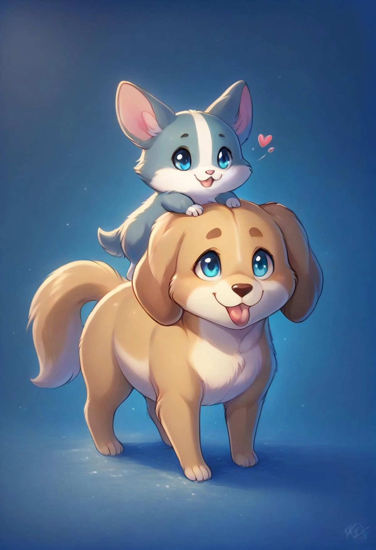 score_9, score_8_up, score_7_up, 1girl chibi human on top of dog, (chibi 1girl riding dog:1.2), (1girl riding doggy back:1.1), kawaii style, human with dog, hearts, soft, delightful, happy, extremely happy, vibrant, colorful, delicate, expressive, textured, sharp, cyan and pink, (doggybackride:1.2), furry, cute large dog, floppy ears, anime, dog tongue, duo,