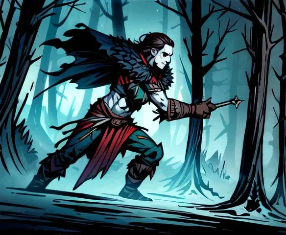 masterpiece, best quality, 1girl, Varvara holding a dagger while moving, dark eyes, beautiful, feminine, perfect face, highly detailed face,  undercut hair, [dark hair|light hair], fur (cloak), (cape), sleeveless, shoulder armor, gauntlets, athletic, abs, battle scar, [slender], thighs barbarian:0.5,  medium breasts, budget sarashi, tribal clothing, ((full body portrait)), solo, forest winter background,  ((night)), snow storm, <lora:DarkestDungeonV2:0.4>, <lora:Andava1e4:0.9>, extremely detailed, perfect face, ddstyle:0.3, WarriorStyle:0.2, <lora:blckmtl:0.2>,<lora:more_details:0.5>, <lyco:UnlimitedBladeWorksV1:0.6>, <lora:bromart:0.3>, bromart, blue and white, ((pale skin)), blood on face, vampire hunter, action shot
