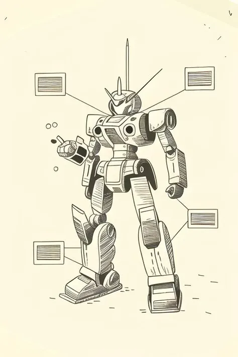 <lora:Style OldSketchStyle v1:1> sketch
monochrome, paper, line drawing
future combat robot