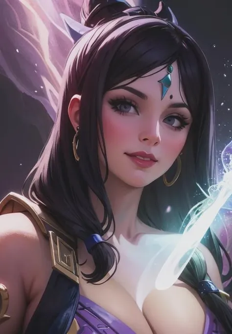 <lora:smite_morrigan:0.8>, smite_morrigan, smirk, portrait,, (magical, magnificent, masterpiece:1.3)