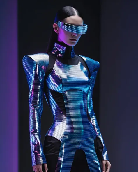 professional 3d model <lora:S_R:1>,sr,blazer,no human,chrome,dynamic pose, . octane render, highly detailed, volumetric, dramatic lighting