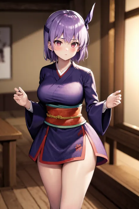 masterpiece, best quality, highres, 1girl, ayane, obi, purple japanese clothes <lora:doa_ayane:1>