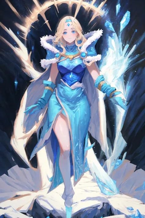 masterpiece, best quality, 1girl, <lora:CrystalMaidenv0.2:0.9>, crystal maiden, full body