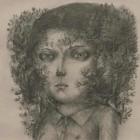 <lora:SDXL_style_by_Stefan Zsaitsits_Sa_May-V7:1> style by Stefan Zsaitsits a woman with forest
