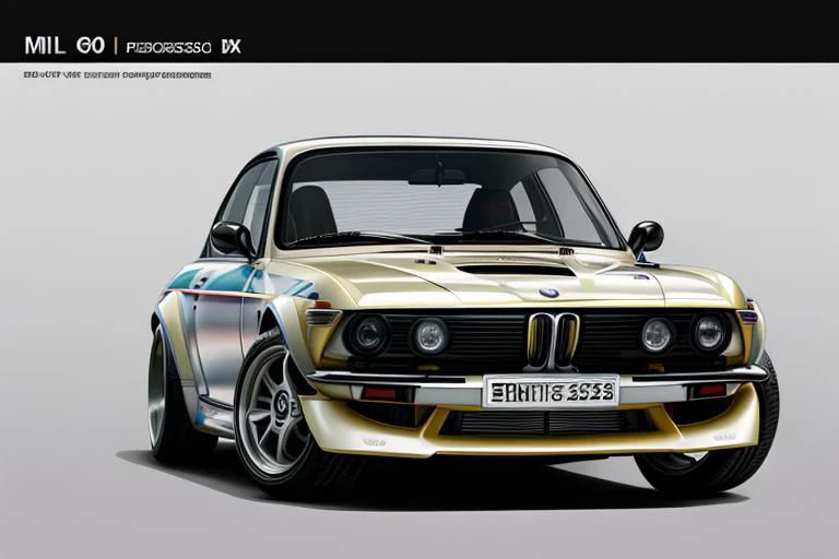 graphic design, flat design, 1973 The BMW 2002 Turbo, off white, watercolor splashes, clean highly detailed, photorealistic masterpiece, professional photography, realistic car, car with typo hiragana text "BIMMER" on the door, abstract watercolor background, isometric, vibrant color vector, focus sharp, Volumetric mist, 8k UHD, DSLR, The EOS 5D Mark IV, high quality, grain of film, Fujifilm XT3