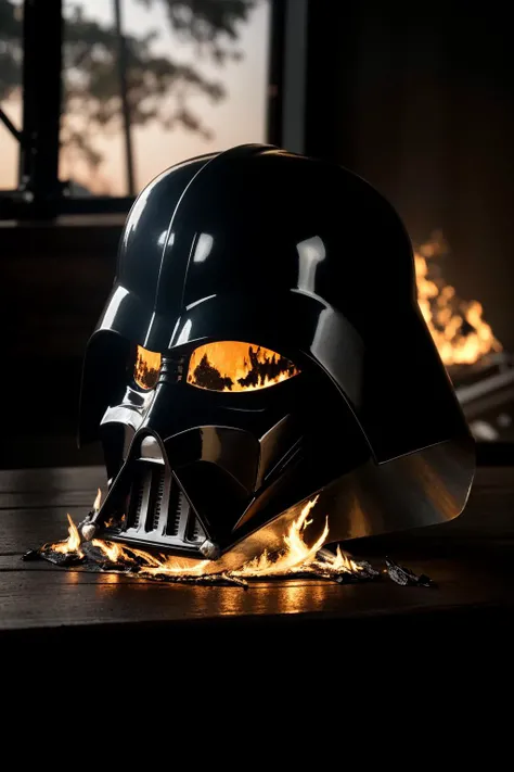Darth Vader's helmet (burned:1.5),shattered,on the table trending on artstation photorealistic,cinematic lighting,dark atmosphere,volumetric lighting,action pose,epic scene,lots of fine detail,movie style,photography,natural textures,natural light,natural blur,photorealism,cinematic rendering,ray tracing,highest quality,highest detail,Cinematic,Blur Effect,Long Exposure,8K,Ultra-HD,Natural Lighting,Moody Lighting,Cinematic Lighting,hyper-realistic,vibrant,8k,detailed,ultra detailt, <lora:difConsistency_photo:0.25>