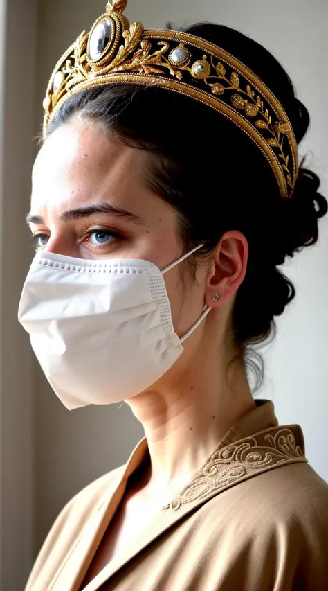 . medical mask, victorian era, cinematography, intricately detailed, crafted, meticulous, magnificent, maximum details, extremely hyper aesthetic