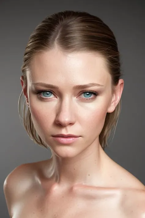 (CR-ValorieCurry_v11-JernauGurgeh:0.9), full color portrait of woman, (oiled shiny skin:1.0), (face closeup:1.1), (dutch angle, tilted angle:1.2), (model pose:1.1),
masterpiece, best quality, sharp focus, 8k highres, ultra-detailed, rim light, (grey background:1.0),