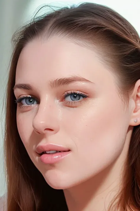 (CR-AleksaSlusarchi-amironov73762:0.9), full color portrait of woman, (oiled shiny skin:1.0), (face closeup:1),
masterpiece, best quality, sharp focus, 8k highres, ultra-detailed, rim light, (grey background:1.0),