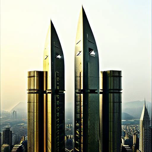 knife, ((building)), (sharp building:1.3), pointy, sharp, futuristic, asolated,