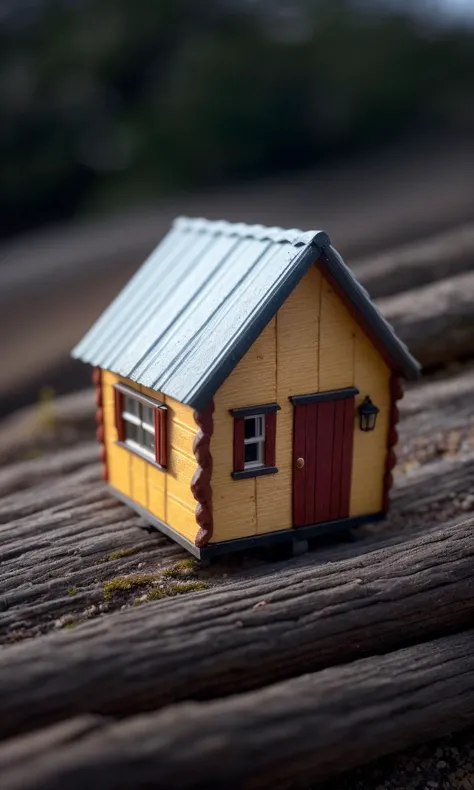a tiny cabin, (tilt shift:1.2), (gaussian blur:1.2) <lora:LowRA:0.4> (high key abstract photo masterpiece:1.2) raw photo, film grains, shallow, depth field, bokeh, Best quality, masterpiece, ultra high res, (photorealistic:1.4), (smooth light:1.4)