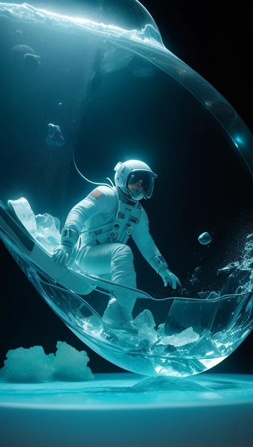 .<lora:rMadArt3_NoiseOffset:4>, <astronaut ((in the crystal vessel with water)), realistic, render, superb quality, creative, fun> , , photo, studio lighting, sony a7, 35mm, hyperrealistic, big depth of field, concept art, colors, hyperdetailed, hyperrealistic