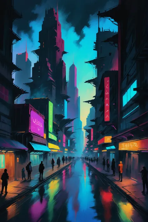 oil pastel chalk digital painting, sketch, anime style, epic scifi metropolis outside of reality<lora:EnvyStarlightPastelChalk01:1>