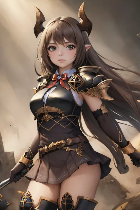 masterpiece, best quality, beautiful, young girl, cute, little belly fat, (young teen girl belly:1.3), smooth belly, big breasts, bare belly, bare stormach, (brown long hair:1.4), cave background, view of belly, fantasy, barbarian girl, (metal chestplate:1.4), (big longsword:1.4), (furred shorts:1.4), (metal kneepads:1.4), (long leather boots:1.4), (fur colar:1.4)