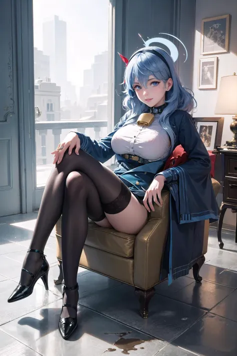 Hentai woman with blue hair