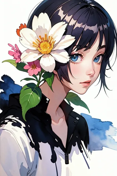 (masterpiece, beat quality, official art, watercolor sketch), a flower