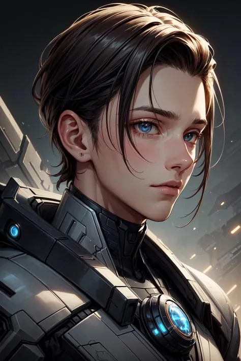 (masterpiece, best quality:1.4), (beautiful, aesthetic, perfect, delicate, intricate:1.2), masterpiece, best quality, realistic, ultra detailed, sfw, head shot, (a portrait of a young man:1.3), starsector, sci-fi style suits, hight-tech gadgets, head facing right, <lora:more_details:0.6>,<lyco:GoodHands-beta2:0.5>,