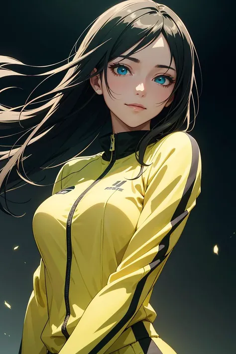 1girl,20s,light_smile,closed_mouth,long black hair,dark blue eyes,track suit,in a baseball field,upper body,(masterpiece, best quality, ultra-detailed),(an extremely delicate and beautiful,hyper photorealistic:1.1),(high resolution,official art:1,2),(depth_of_field:1.25),(hyper realistic shadows, hyper realistic textures, hyper realistic lights, hyper realistic skin, hyper realistic eyes, hyper realistic face, hyper realistic body, hyper realistic hair, hyper realistic background:1.1),(dynamic angle:1.2),focus,overexposure,(illustration,beautifully painted:1.1),(cinematic lighting:1.2),(light_green:1.3),Personage as the main perspective,neat figure,(beautiful detailed eyes:1.1),(dynamic angle:1.2),(extremely detailed anime:1.3),(a extremely delicate and beautiful woman:1.1),(illumination:1.2),