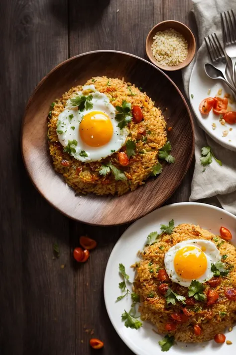 food, photography, portrait of 1 plate nasigoreng with one egg fried on plate, wooden table, details, hot, soft focus, dramatic light, low ligt, blurry background <lora:add_detail:1> <lora:ARWnasigoreng:1>